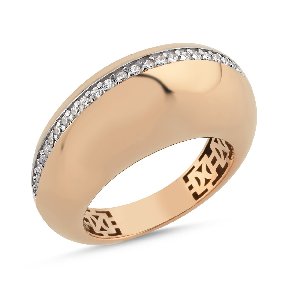 Riven Ring aus 14 Karat Massivgold mit Steindetails