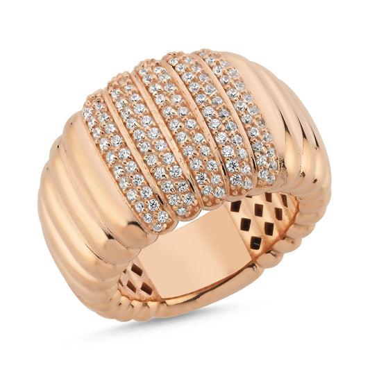 Fiora Ring in 14K Solid Gold with Stone Details