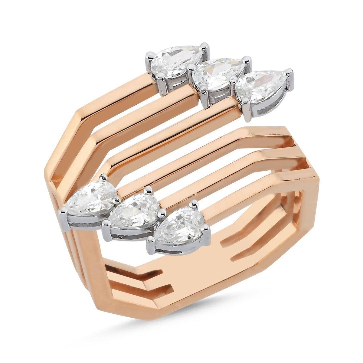Vesperis Ring aus 14 Karat Massivgold mit Steindetails
