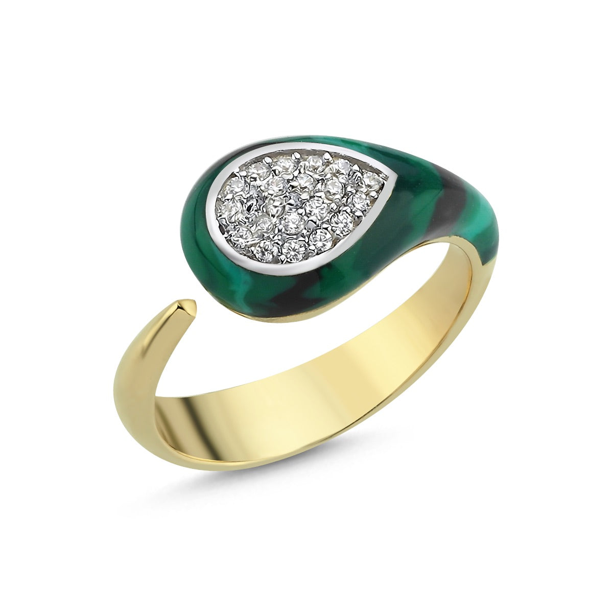 Siena Ring aus 14 Karat Massivgold mit Steindetails