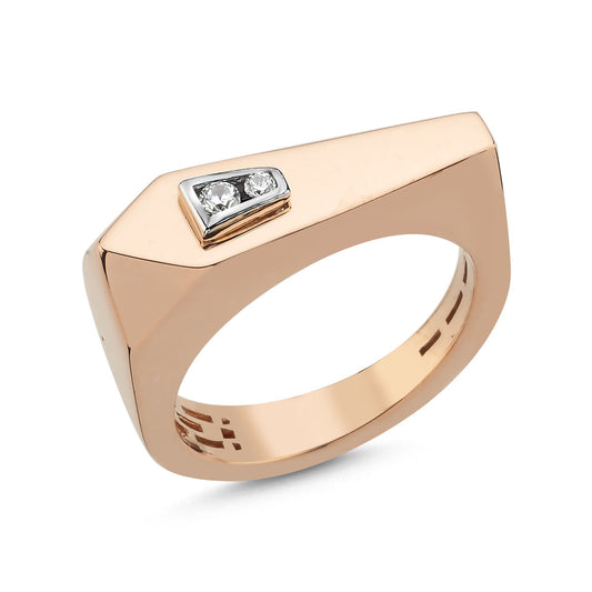 Aria Ring in 14K Solid Gold with Stone Details