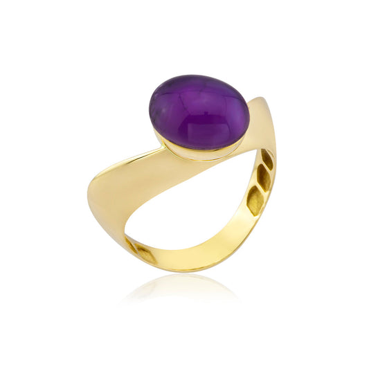 Auralis Ring in 14K Solid Gold with Stone Details
