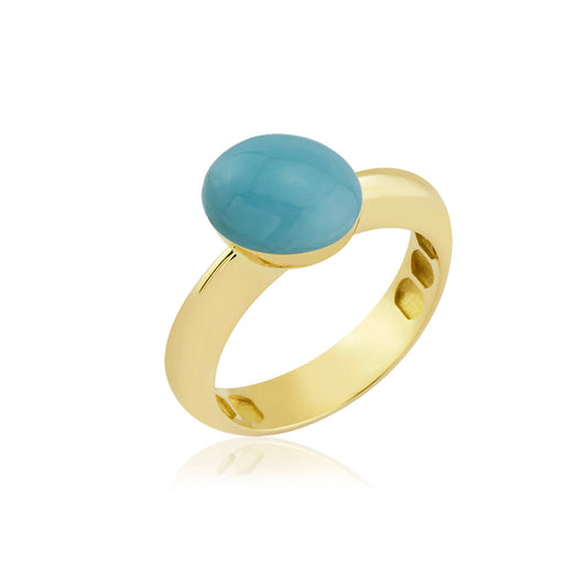 Auralis Ring in 14K Solid Gold with Stone Details
