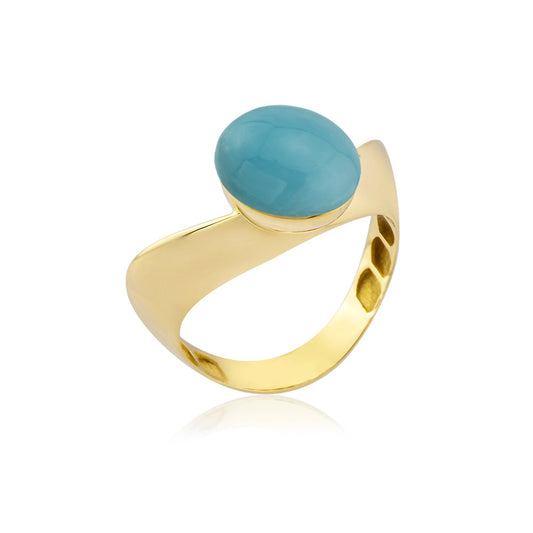Auralis Ring in 14K Solid Gold with Stone Details
