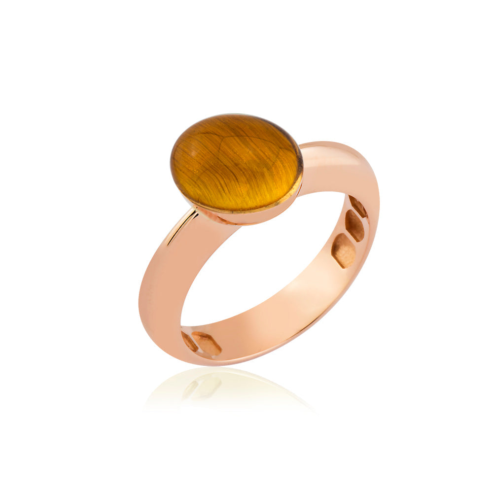 Auralis Ring in 14K Solid Gold with Stone Details