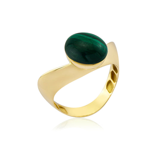 Auralis Ring in 14K Solid Gold with Stone Details