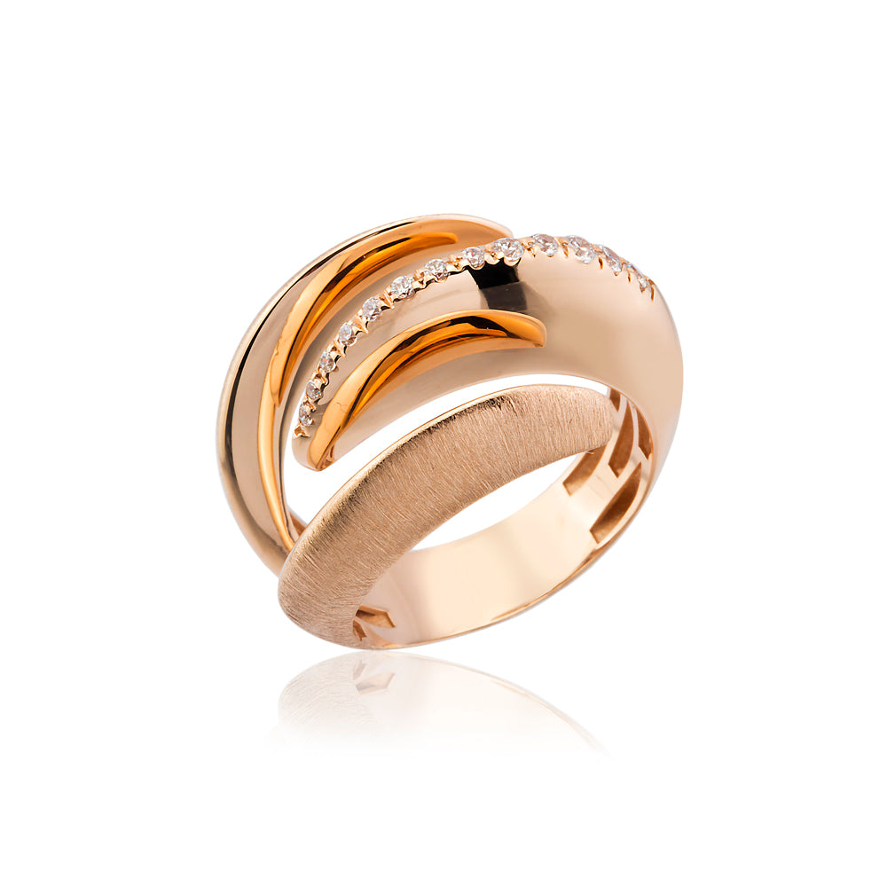 Velvet Ring in 14K Solid Gold with Stone Details
